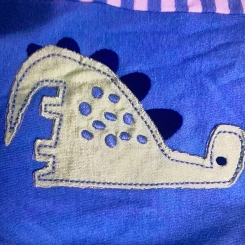 Kids baby dino stripe cotton sunsuit - Picture 4 of 4